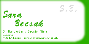 sara becsak business card